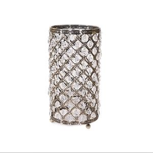 Gorgeous votive crystal candle holders. Antique finish.